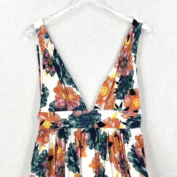 NBD Lightning Floral Print Skater Dress Women Medium White Multi Plunging V-neck - Picture 8 of 16